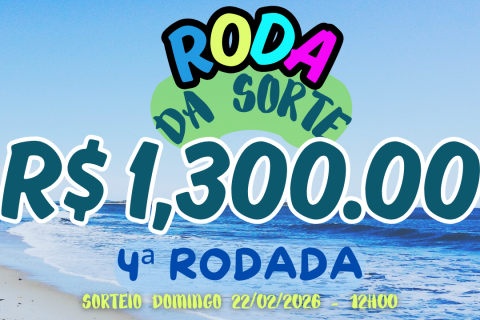 🎡 Roda da Sorte ACUMULOU de novo e vai pagar R$ 1.300,00 neste domingo (22/02)!